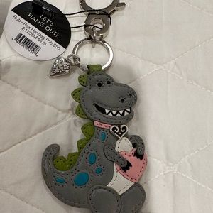 Brighton T-Rex key fob leather